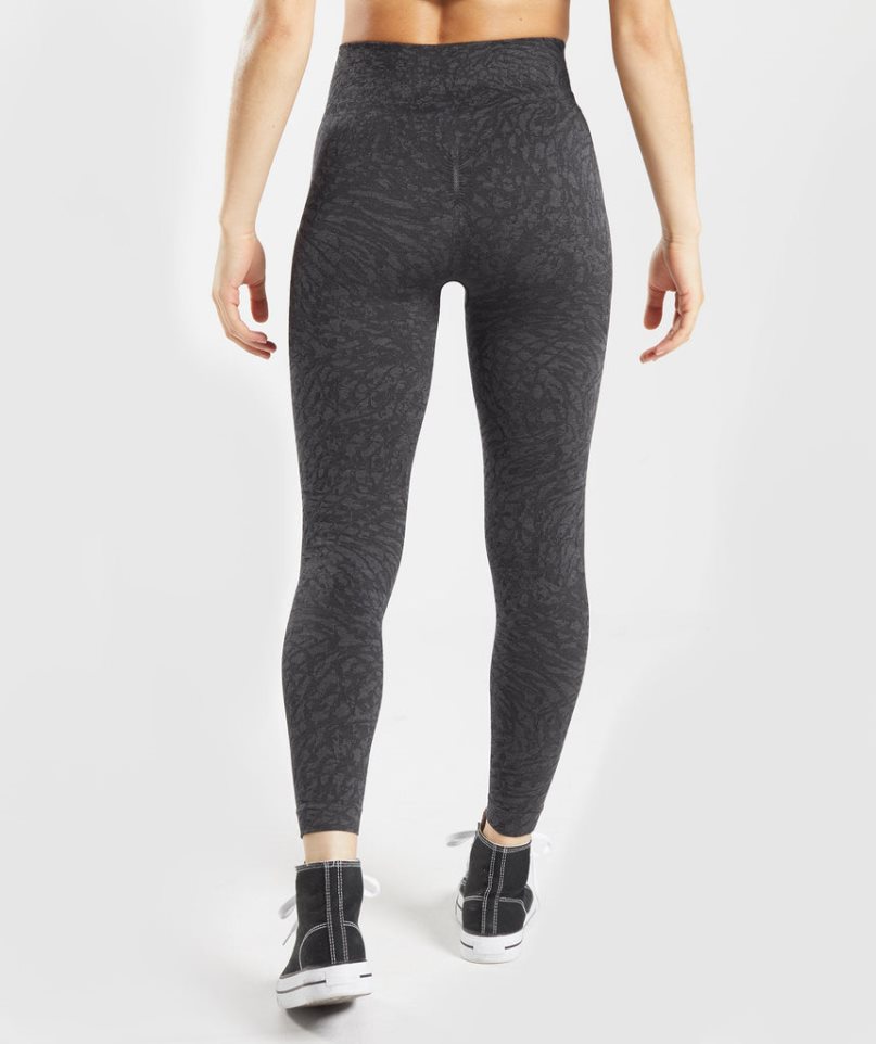 Women's Gymshark Adapt Animal Seamless Leggings Black | NZ 5DTEAK